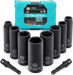 Duratech 10 Pcs 3/8 Inch Sae Drive Impact Socket Set In Metric Sizes 6-point. Fixed Price $30.35.
