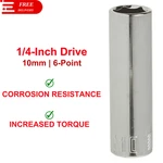 Craftsman Deep Socket Metric 1/4 Inch Drive 10mm 6 Point Cmmt44407. Fixed Price $9.87.