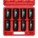 Ementol 8pcs 1/2" Dr Deep Spindle Axle Nut Impact Socket Set, Cr-mo, 12pt. Fixed Price $83.85.