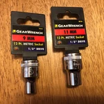 Gearwrench 1/2" Drive 12 Point Sockets 9mm 80806 & 11 Mm80746 New. Fixed Price $11.99.