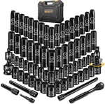 Boen 1/2" Drive Impact Socket Set, 72 Piece Standard Sae (5/16"-1-1/4") & Metric. Fixed Price $131.55.