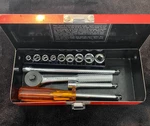 Vintage Wright T Allied Tools Socket Wrench Set A21 1/4 Sae, Metal Box. Fixed Price $65.00.