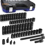 Workpro 1/2" Drive Impact Socket Set With Extension Bars, Premium Cr-v Steel, 55. Fixed Price $105.00.
