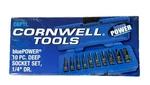 *new* Blue Power Cornwell Cbp1l 10 Pc 1/4 Dr Deep Socket Set, 6 Pt 3/16 - 9/16. Fixed Price $79.95.