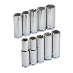 Ironton 6-pt. Deep Socket Set, 10-pc., Metric, 3/8in. Drive, Chrome Vanadium. Fixed Price $15.99.