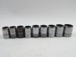 Sk Tools 1/2" Drive 12pt* Sae Shallow Socket Set 9/16" To 15/16" Vintage Usa 9pc. Fixed Price $34.95.