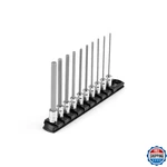 Tekton 1/4 Inch Drive Long Hex Bit Socket Set With Rail, 10-piece (5/64-5/16 In.. Fixed Price $50.90.