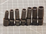 Snap On 7pc Metric 3/8 Drive Deep Impact Swivel Universal Socket Set 10mm 19mm. Fixed Price $241.79.
