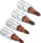 Uxcell 1/4" Drive X Ph1 & Ph2 Phillips Bit Socket Set Of 4 Pcs, S2 One Size. Fixed Price $16.99.