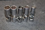 Snap-on Tools 3/8" Drive Metric Deep Universal Socket Set 5pcs Usa. Fixed Price $250.00.
