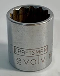 Craftsman Evolv 5/8'' 12 Point 3/8'' Drive Socket. Fixed Price $12.99.