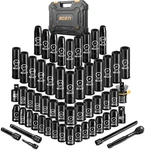 57-piece 3/8" Drive Impact Socket Set With Ratchet, Extensions & Adapters. Fixed Price $100.99.