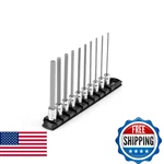 Tekton 1/4 Inch Drive Long Hex Bit Socket Set With Rail, 10-piece (5/64-5/16 In.. Fixed Price $53.20.