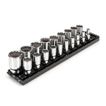 Tekton 1/2 Inch Drive Shallow 12-point Socket Set Rails And Tray 19-piece. Fixed Price $210.38.