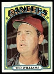 1972 Topps Ted Williams -- Texas Rangers #510. Fixed Price $11.66.