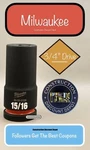 Milwaukee 49-66-6338 15/16 In. Shockwave Impact Duty 3/4 Drive Deep 15/16". Fixed Price $23.74.