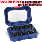 Workpro 15pc Nut Remover & Impact Bolt Set 3/8" Drive Extractor Black Oxide. Fixed Price $30.99.