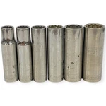 Allen 1/2 In Drive Sae 12 Point Deep Socket Set To 7/8'', 6 Pcs Made Usa. Fixed Price $28.80.