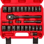 Sedy 25-piece 1/2" Drive Impact Socket Set Sae Metric Cr-v Black Wrench Kit. Fixed Price $60.99.