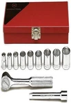 327 - 3/8inch Drive 11 Piece Metal Boxed Set 6 Point Standard Sockets 2ea. Fixed Price $469.61.