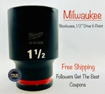 Milwaukee Tool 49-66-6238 1-1/2" Shockwave Impact Duty Socket 1/2" Drive Deep. Fixed Price $27.98.