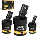 Tolesa Swivel Socket Set, Impact Universal Joint-socket 1/2", 3/8", 1/4" Fl. Fixed Price $30.73.