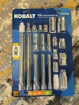 Kobalt 22 -piece 1/4-in, 3/8-in And 1/2-in Drive Accessory Set Model #86755 Open. Fixed Price $25.00.