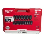 Milwaukee 49-66-7012 19pc Impact Duty 1/2 In Drive Sae Deep 6 Point Socket Set. Fixed Price $164.00.