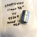 Craftsman Standard Socket 11mm X 3/8" - 12 Pt Vv 44309 Made In Usa. Fixed Price $9.86.