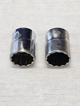 2 Snap-on Shallow Standard Sae 12 Point Socket 1/4" Drive Tmd18 9/16" Usa. Fixed Price $19.00.