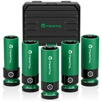 Tiwintul 1/2" Wheel Protector Impact Socket Set, 5pcs 5pcs(sae+metric). Fixed Price $34.99.
