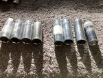 Lot Of 8: 5/8" Spark Plug (4) & Deep Sockets (4), 3/8" Drive. Fixed Price $28.00.