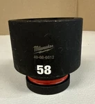 Milwaukee 49-66-6612 Impact 1 In Drive 58mm Socket. Fixed Price $55.00.