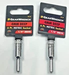 4mm Gearwrench 1/4" Drive, Deep Well Polished Socket,# 80138, 6 Point ; 2 Pack. Fixed Price $13.95.