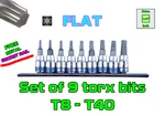 Set Of 9 Pcs 1/4 Drive Torx Bit Sockets Standard King Tony Inch T8-t40. Fixed Price $18.16.