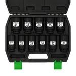Tecotek 1/2" Drive Deep 6-point Impact Socket Set, 27mm - 41mm (11pcs). Fixed Price $69.99.