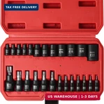 25 Piece Torx Bit And Socket Set, 13 Star Bits (t8- T60) & 12 E-torx Sockets (e4. Fixed Price $38.38.