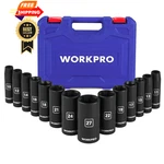 Workpro 14-piece 1/2 Drive Deep Impact Socket Set, 6-point Full Size, Black. Fixed Price $76.98.