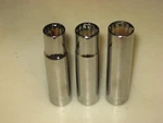 New 3-pc 1/2"-dr 12-pt, Deep Chrome Socket Set, 1/2"-5/8", By Allen. Fixed Price $28.99.