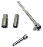 4 Pc Auto Tune Up 5/8" 13/16 Spark Plug Socket Extension Bar 3/8" Ratchet Handle. Fixed Price $27.99.