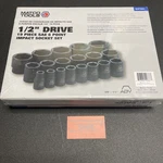 Matco Scp196v 19 Pc. 1/2" Drive Sae 6 Point Impact Sockets Set New. Fixed Price $200.00.