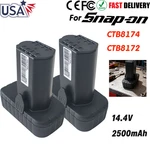 2 Pack For Snap-on 14.4v Battery Ctb8174 Ctb8172 Ct861db Ctc722 Ct825db 2.5ah Us. Fixed Price $139.90.