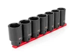 1/2 Inch Drive Deep 6-point Axle Nut Impact Socket Set With Rail,7-piece 29-38mm. Fixed Price $92.99.