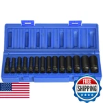 Grey Pneumatic 1/4" Surface Drive 14-piece Deep Metric Socket Set. Fixed Price $84.76.