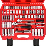 Wett 1/4" And 3/8" Drive 86pcs & (sae/metric, Deep/shallow), Silver. Fixed Price $80.43.
