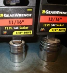 Gearwrench 3/8" Drive Sae Sockets 11/16 And 13/16 12 Point. Fixed Price $14.00.