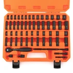 Tohome 1/4" Drive 56-piece Impact Socket Set Sae Metric Orange Durable. Fixed Price $67.99.