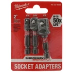Milwaukee 48-32-5033 Shockwave Impact Duty 2" Socket Adapter 3-piece Set. Fixed Price $11.74.