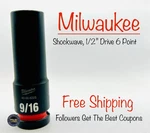 Milwaukee 49-66-6223 Shockwave Impact Rated 1/2" Drive 9/16" Deep 6 Pt. Socket. Fixed Price $12.33.