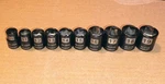 Stanley Black Chrome 10 Piece Shallow Metric 6 Point Socket Set For 3/8" Drive. Fixed Price $28.94.